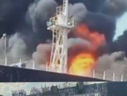 Kapal Tanker Terbakar di laut Batam, 4 orang Tewas 5 lainnya luka- luka