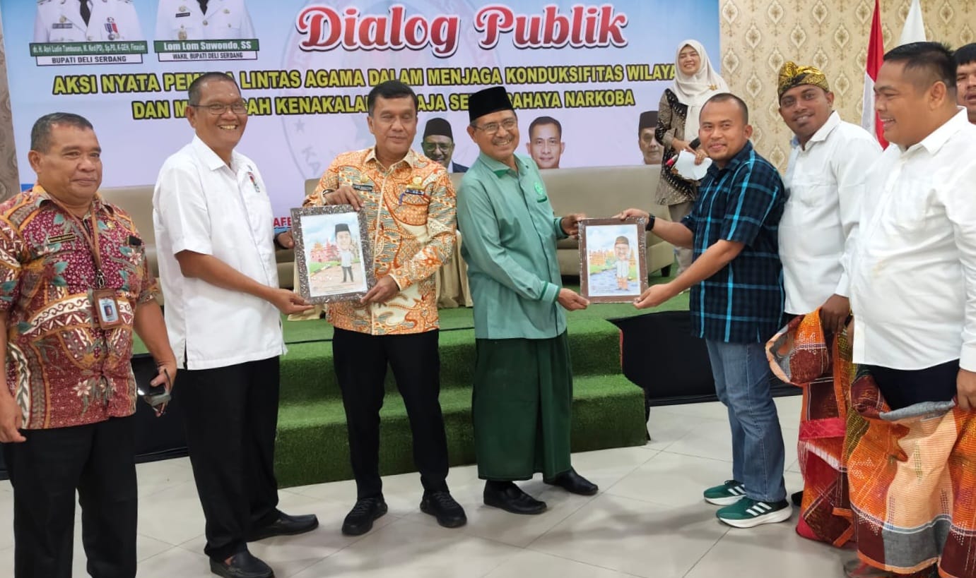 Bupati Deli Serdang diwakili Asisten Pemerintahan & Kesejahteraan Rakyat menghadiri dialog “Aksi Nyata Pemuda Lintas Agama Dalam Menjaga Konduksifitas Wilayah Dan Mencegah Kenakalan Remaja Dan Bahaya Narkoba” Bersama FPLA Kabupaten Deli Serdang di Aula Uncle Sams, Lubuk Pakam, Kamis (21/5/2026).