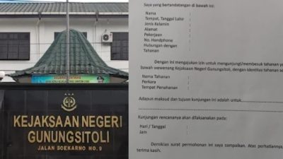 Dari PDF hingga Harus Datang Langsung, Prosedur Besuk Tahanan Kejaksaan Negeri Gunungsitoli Jadi Sorotan