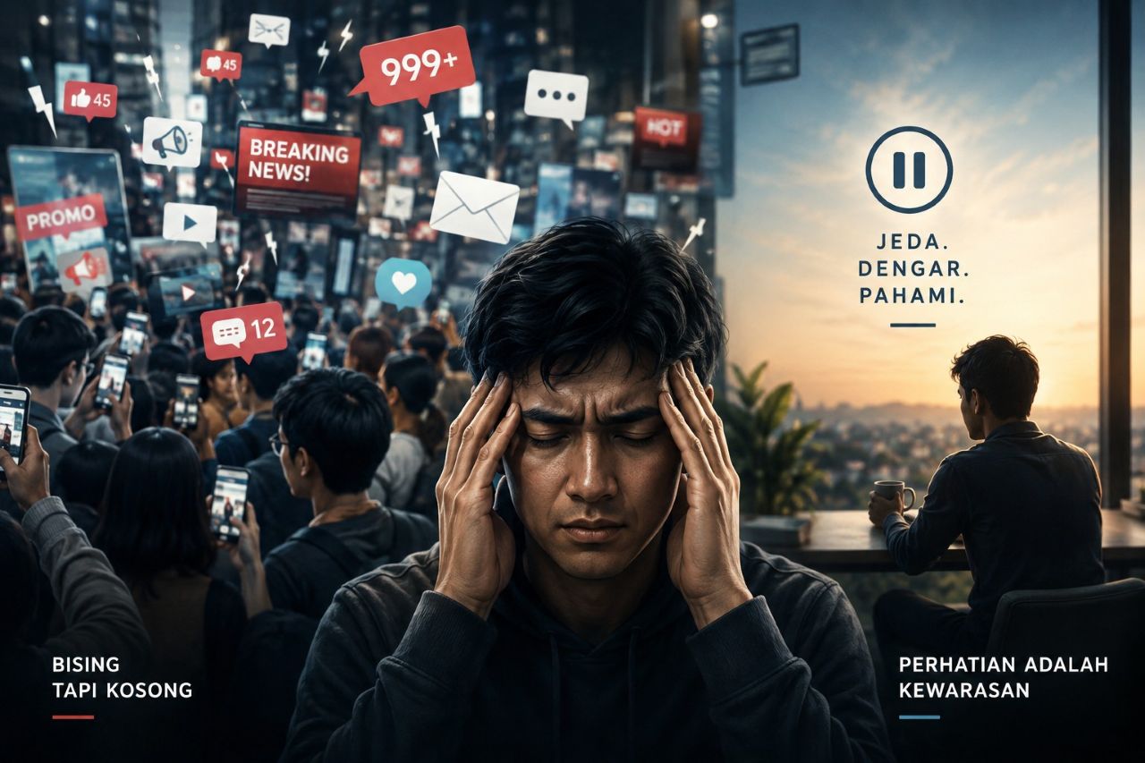 Ilustrasi Kondisi Komunikasi bising saat ini (Generated AI)