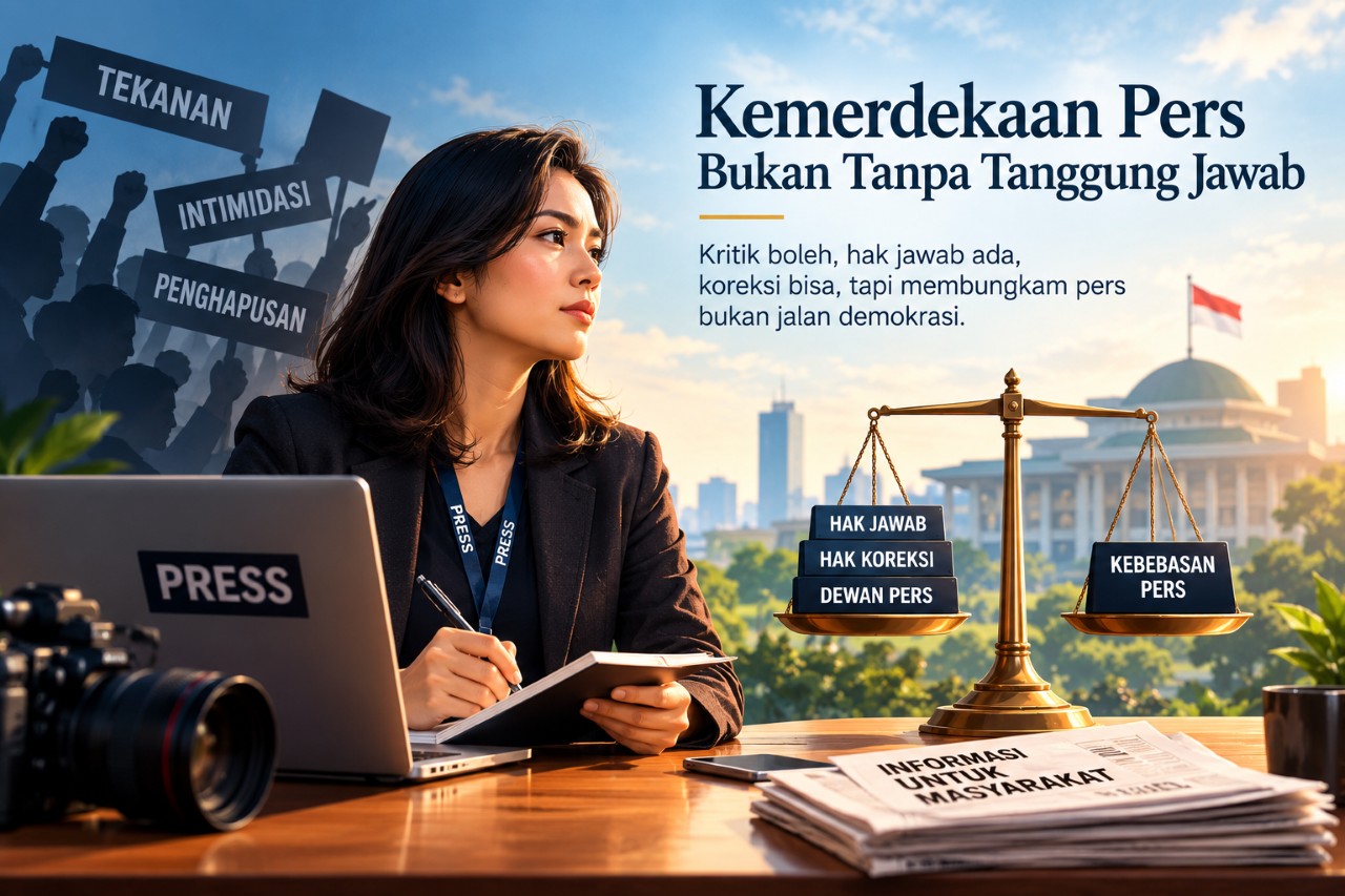 Tekanan terhadap Pers ( Ilustrasi Generate AI )