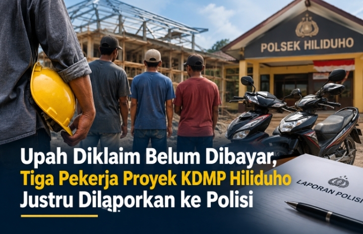 Tiga Pekerja KDMP Hiliduho Mengaku Upah Belum Dibayar, Malah Dilaporkan atas Dugaan Pencurian Motor