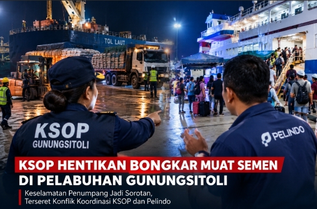 KSOP Hentikan Bongkar Muat Semen di Pelabuhan Gunungsitoli, Keselamatan Penumpang Jadi Sorotan