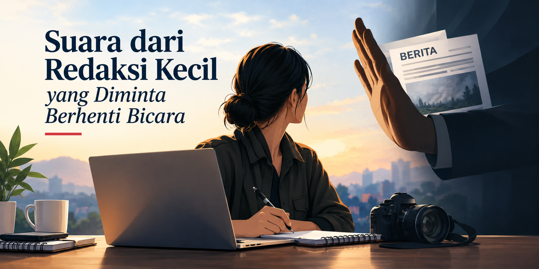 Ilustrasi Redaksi Media kecil ( Generate AI)